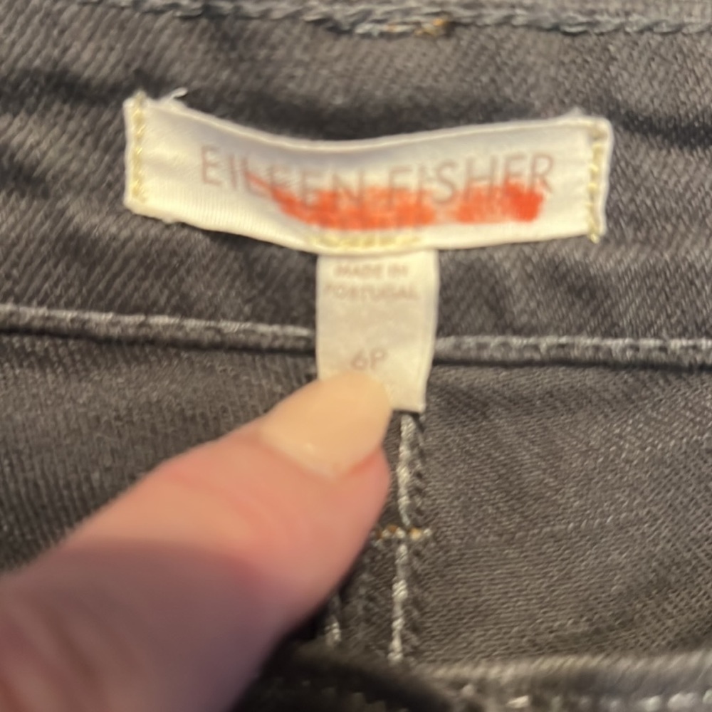 EILEEN FISHER Boyfriend Denim 5 Pocket Jeans in Gray Size 6 PETITE - Picture 8 of 8